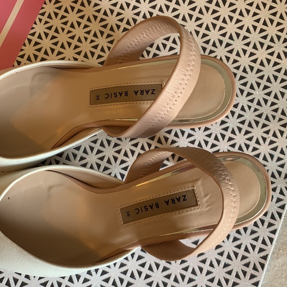 Zara Basic white and nude sling back - Picture 5 of 7